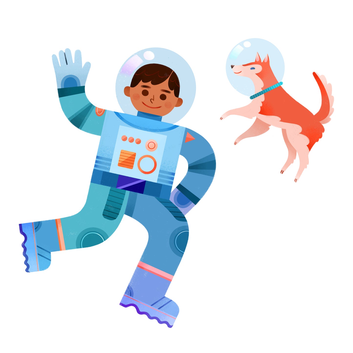 Boy and Dog Pack